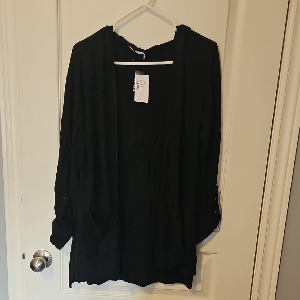 Ricki's Black Open-Front Hooded Cardigan